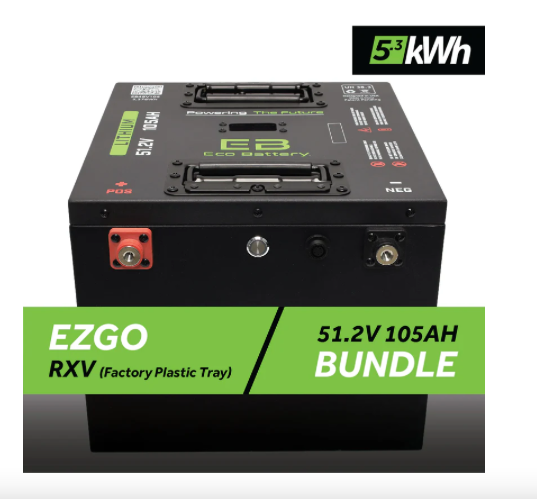 51V 105AH THRU-HOLE BATTERY BUNDLE / EZGO RXV (FACTORY PLASTIC TRAY)