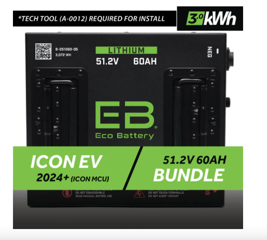51V 60AH BATTERY BUNDLE / ICON EV / 2024+ (ICON MCU)