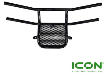 Black Steel Brush Guard for ICON i20, i40, i60, i80 Non-Lifted Golf Cart Models