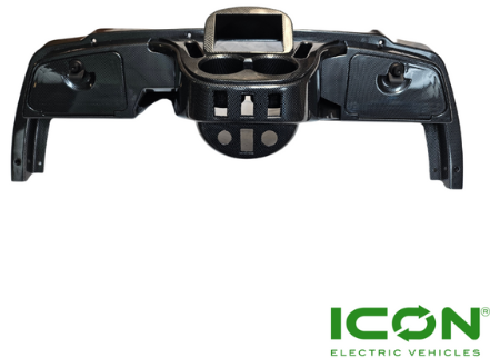 Carbon-Fiber Dashboard Assembly for ICON Golf Carts i20, i20U, i20L, i40, i40F, i40L, i60, i60F, i60L, i80