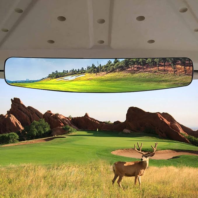 Golf cart Rear View Mirror, 16.5" Extra Wide 180 Degree Panoramic Rear View Mirror