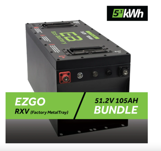 51V 105AH SKINNY BATTERY BUNDLE / EZGO RXV (FACTORY METAL TRAY)