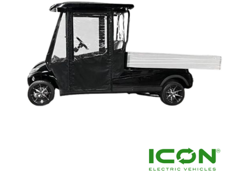 Sunbrella Jet Black Canvas 2-Passenger Hinged Door Enclosure Cover for ICON i20U Golf Carts