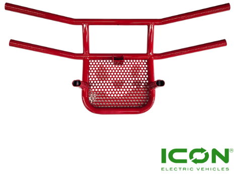 Red Steel Brush Guard for ICON i20, i40, i60, i80 Non-Lifted Golf Cart Models